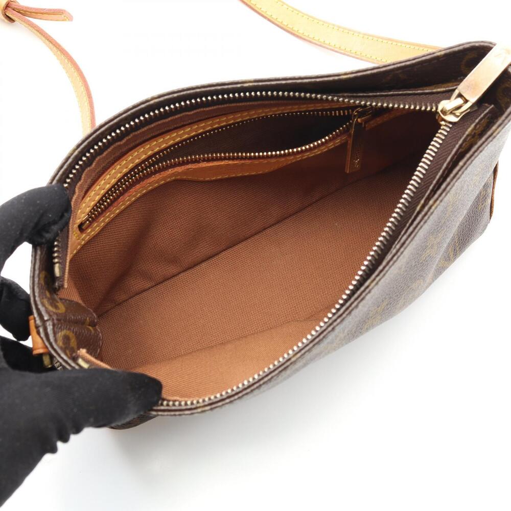 Louis Vuitton Bag Leather Monogram Canvas Trotteur Brown Shoulder